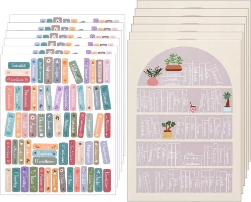 12 Stuks Bijbel Lees Tracker Stickers, Klassieke Stickers voor Bijbelboeken en Onderwijs Hulp voor Christelijke Lezers