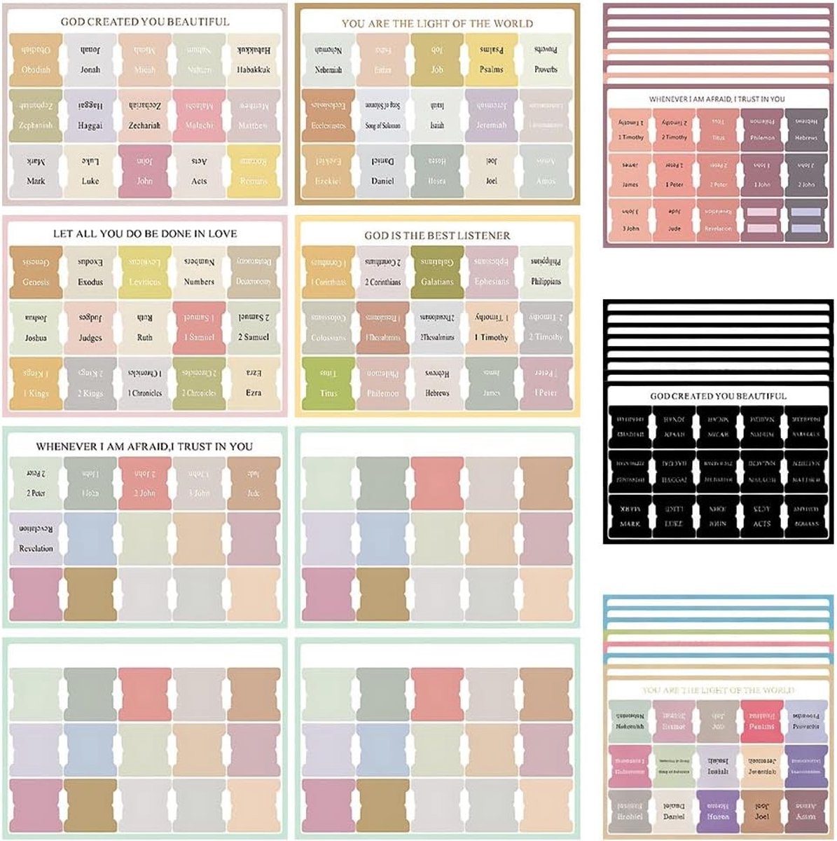 480 Bijbel Tabs voor Unisex, Bijbel Index Tabs, Bijbel Dagboek Benodigdheden, Christelijke Cadeaus, Studiebijbel Accessoires