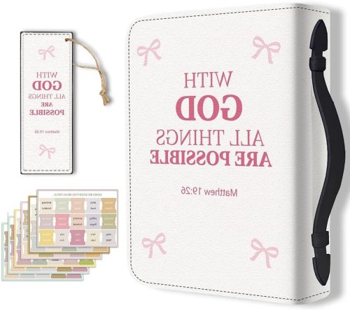 Duurzame Lederen Bijbel Cover met Handvat voor Mannen en Vrouwen - Bescherming voor Boeken, Documenten en Studieboeken met Stijl en Functionaliteit