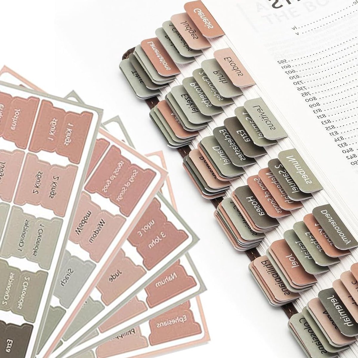 Laminated Bijbel Tabs - 73 Boek Tabs voor Oude en Nieuwe Testament met 2 Lege Tabs - Handige Index Tabs voor Christenen, Perfecte Bijbel Accessoires voor Vrouwen en Mannen
